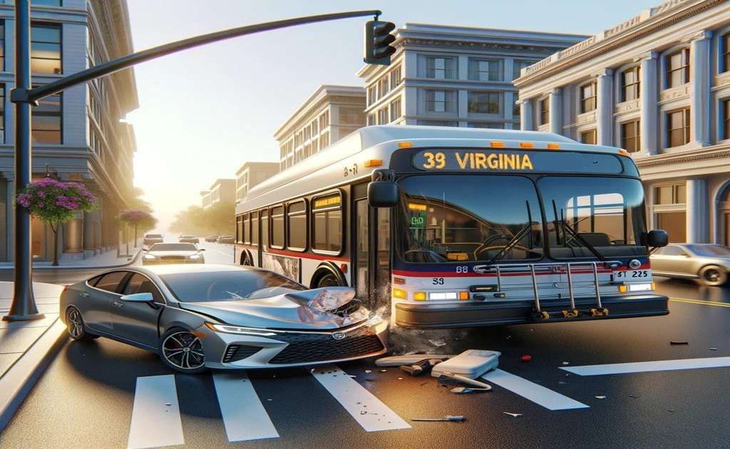 An artistic depiction of a bus accident in Virginia.