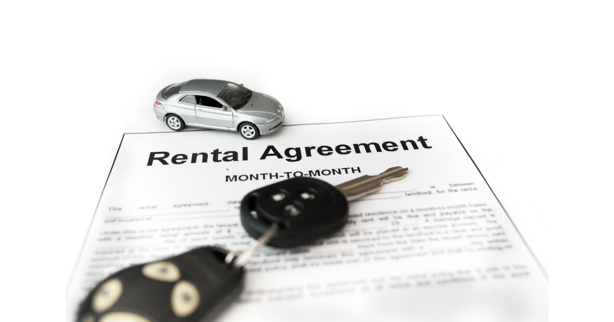 A depiction of a rental car agreement.