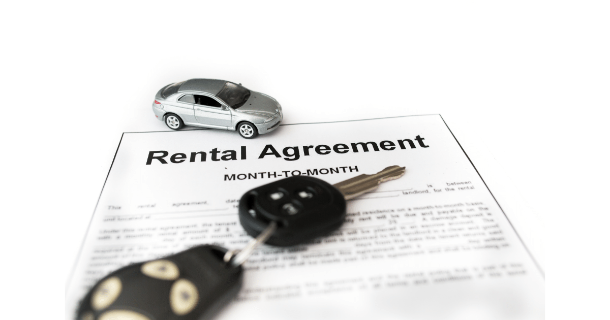 A depiction of a rental car agreement.