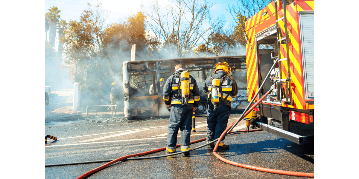 a depiction of firefighters rushing to the scene to save a burn victim in Virginia.