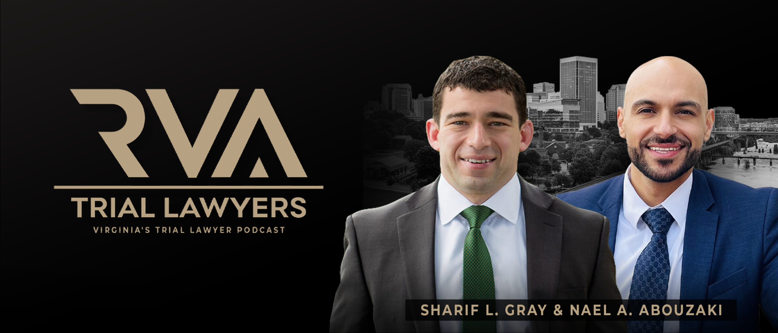 side-by-side image of RVA trial lawyers Sharif Gray and Nael Abouzaki