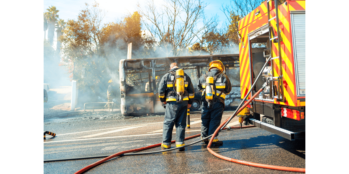 a depiction of firefighters rushing to the scene to save a burn victim in Virginia.